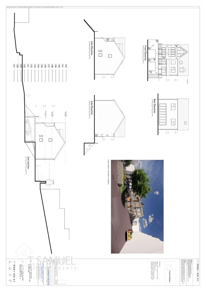 R561-03 A1 Proposed Elevations, Section &amp; Render P