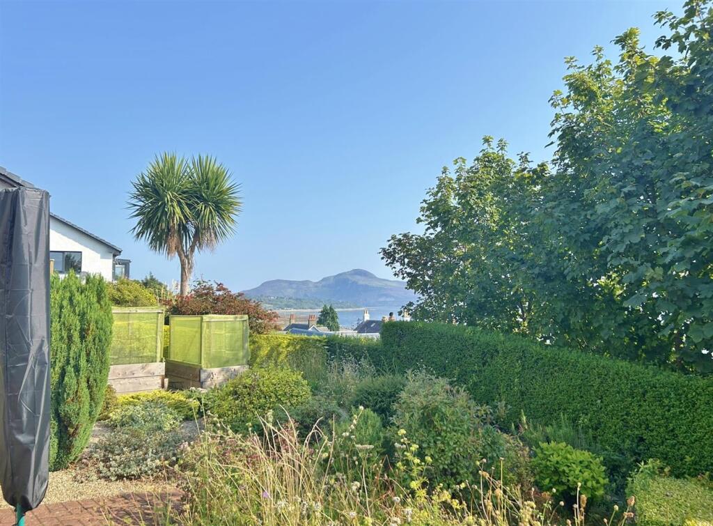 Side gardens view to Holy Isle