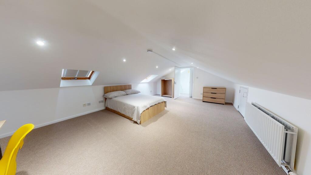 Bright and spacious attic living area with ampl...