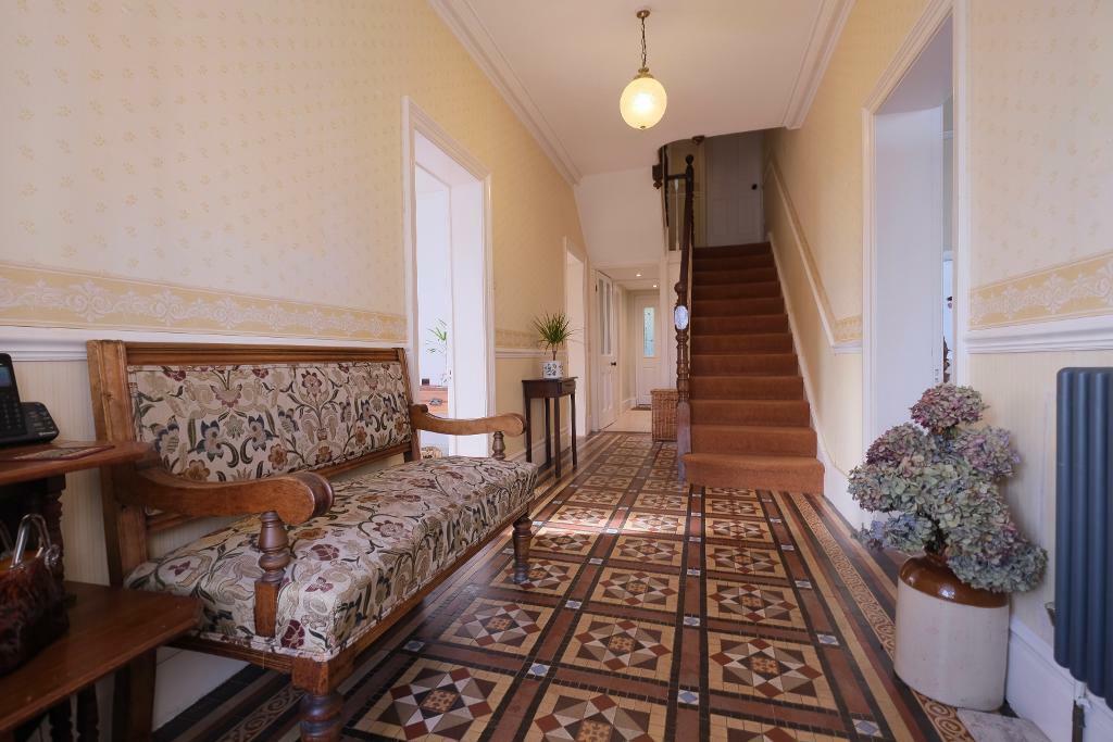 Traditional tiled Victorian hallway