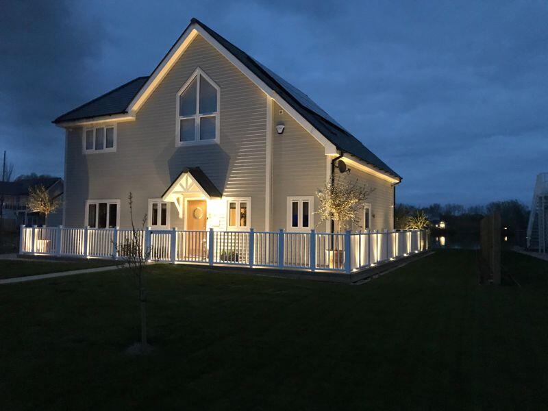 Entrance with lights