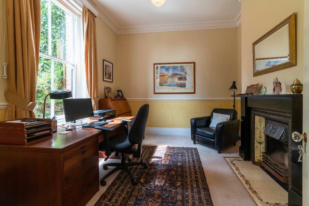 Ideal study and home office, fireplace