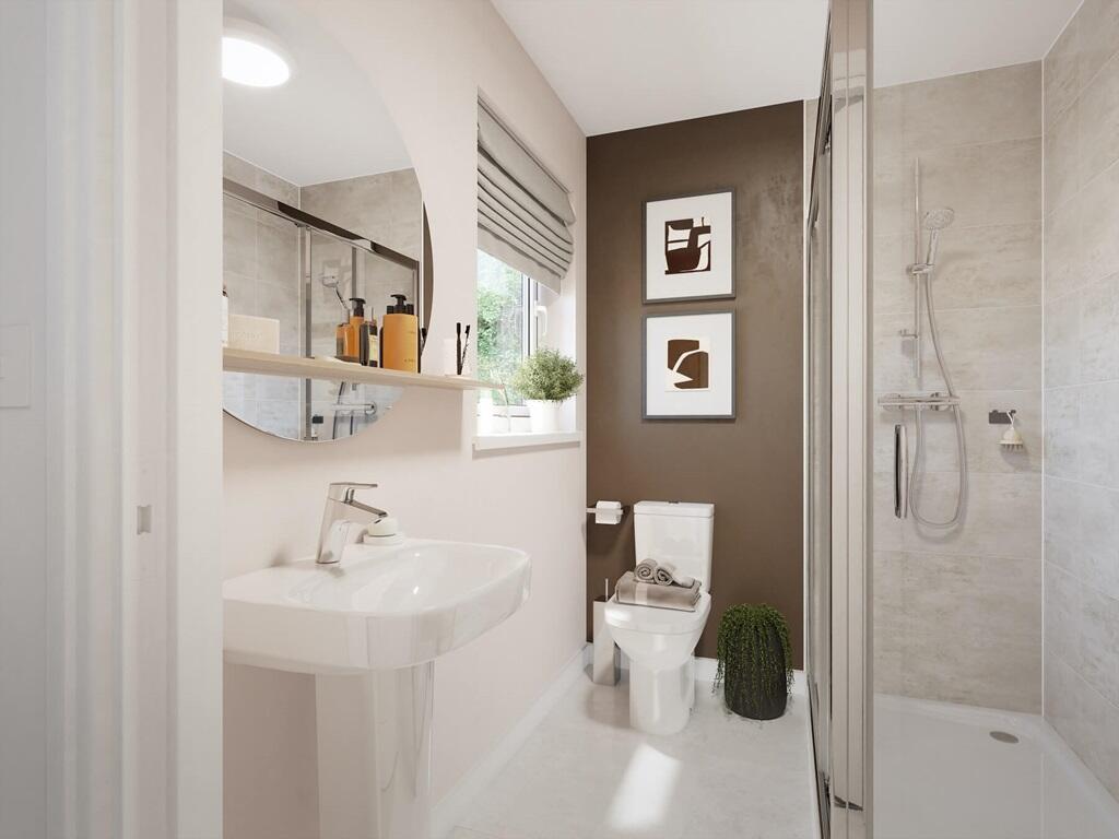 The en suite with high quality fixtures and fittings - typical Taylor Wimpey home