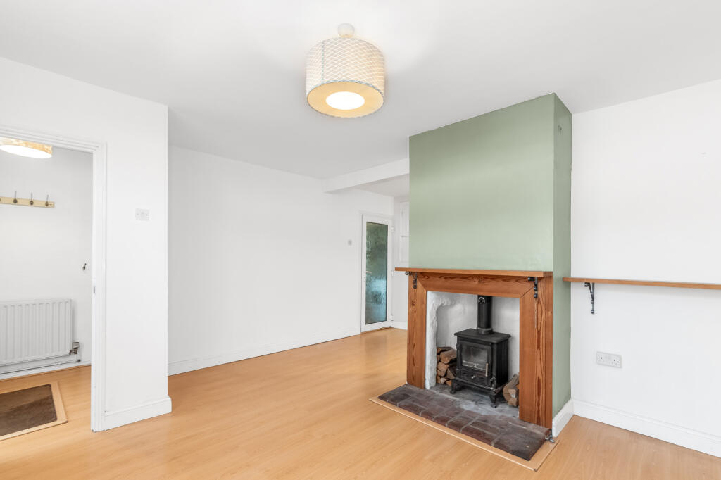 Living Room With Wood Burning Stove