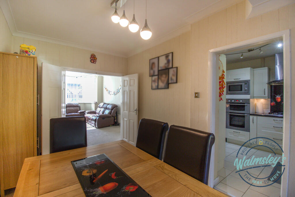 Dining room towards sitting room and kitchen