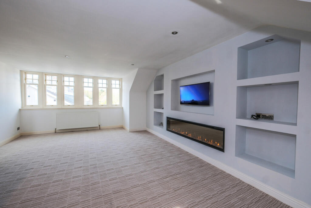 Media wall in lounge