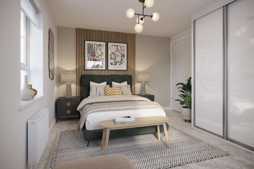 Internal shot of the main bedroom in the hunston
