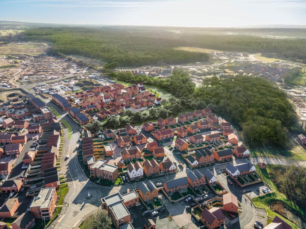 Aerial shot of forest walk with phase 1 and 2