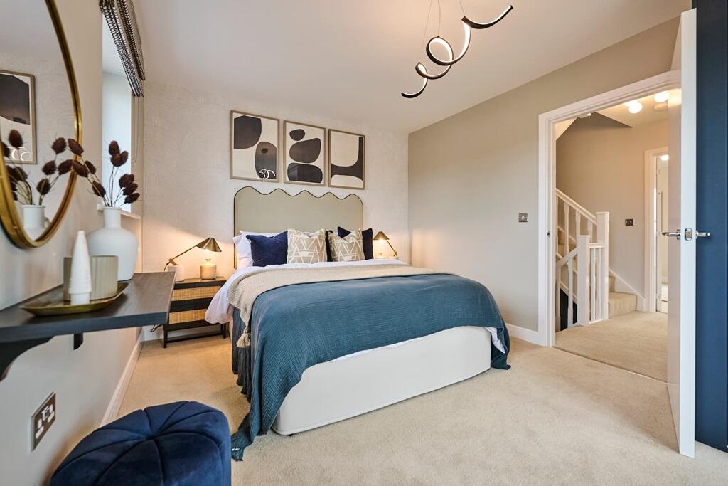 Relax in your beautiful main bedroom