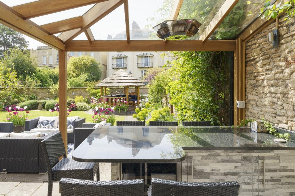 Outdoor Kitchen and views of the Summer House