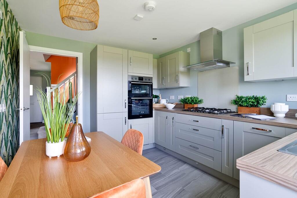 Enjoy meals together in the social kitchen breakfast area