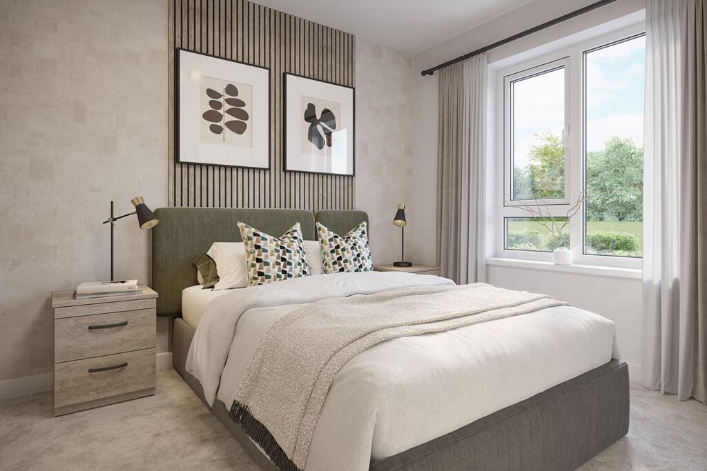 The second bedroom could alternatively be used as a guest room or study