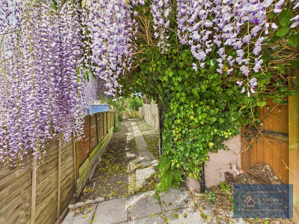 View down the gar...