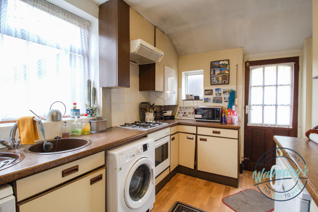 Kitchen with door to garden