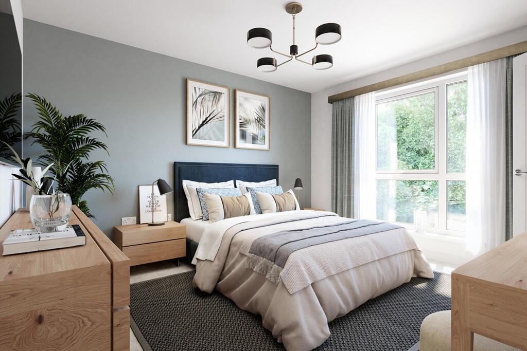 A generously sized second bedroom