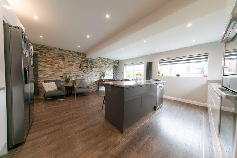 Open plan kitchen, living and dining ...