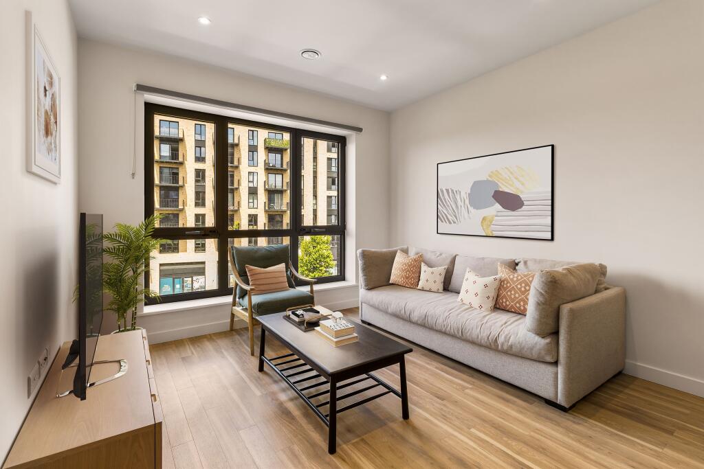 Experience comfort and style in this chic urban living room.