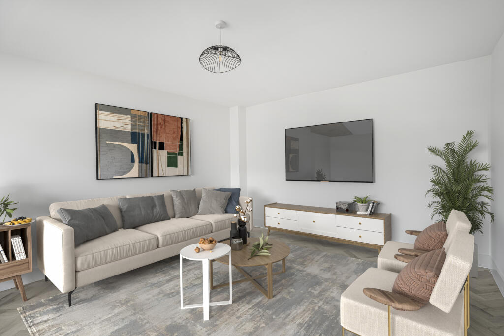 Virtually staged lounge