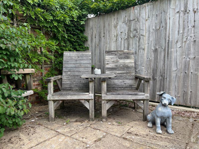 Outside Bench with Dog