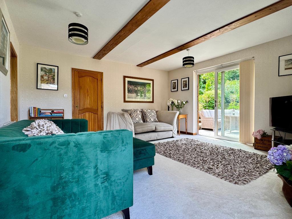 Elegant sitting room, doors to garden