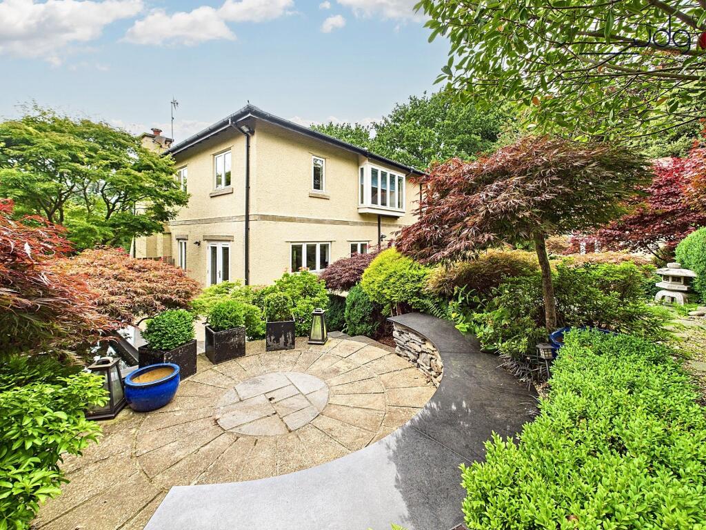Levelled seating at the rear of the property