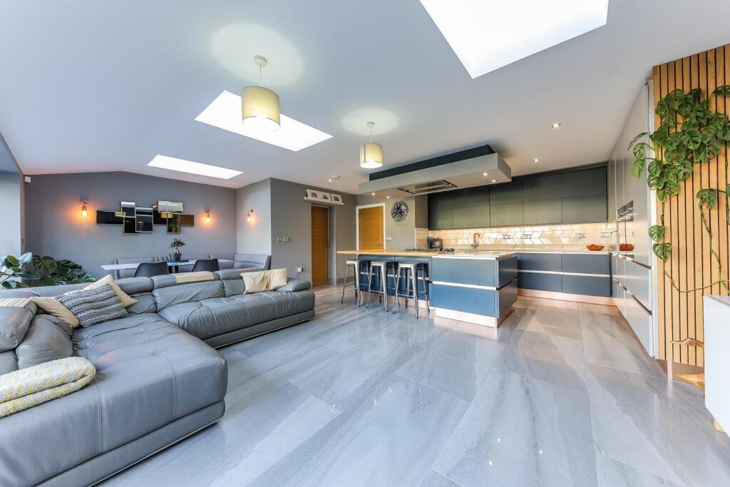 Kitchen, dining, family area