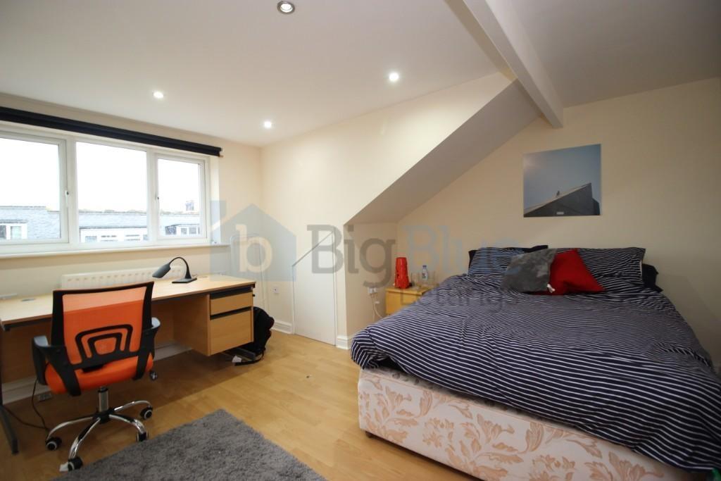 A bright and well-organized master bedroom feat...