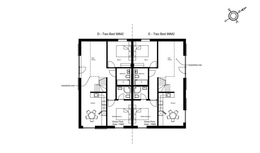 D,E, proposed ground floor 2