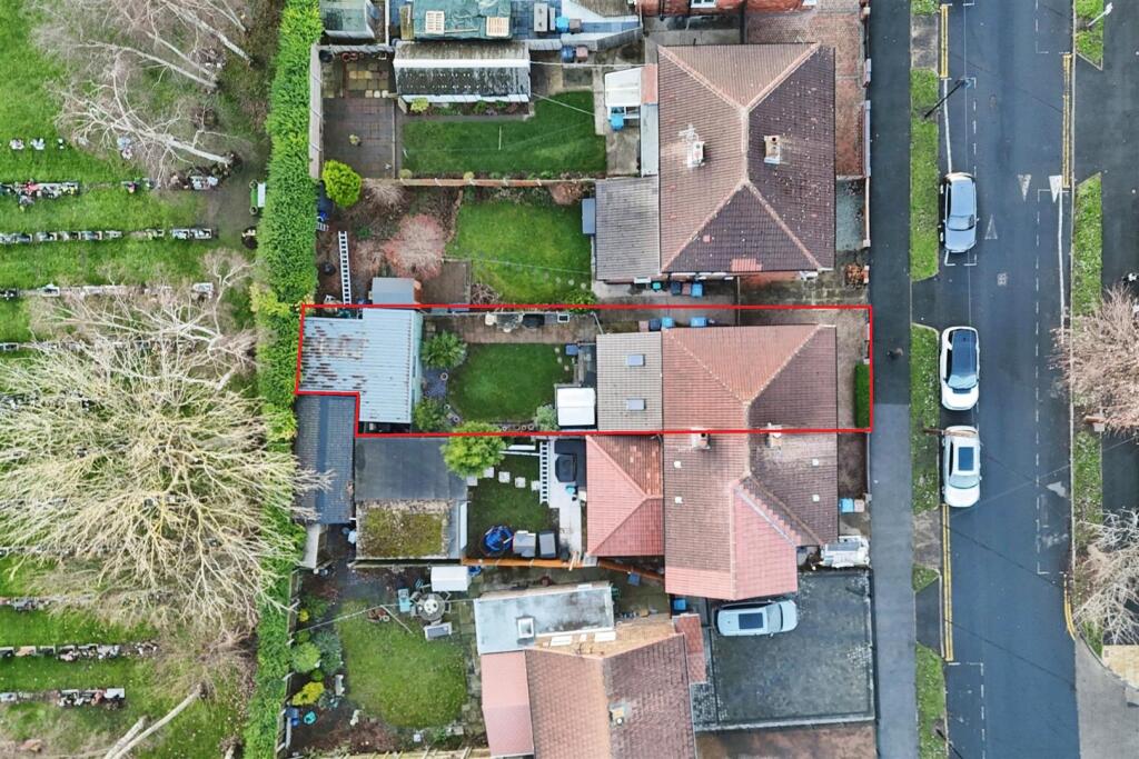 Aerial view of the property