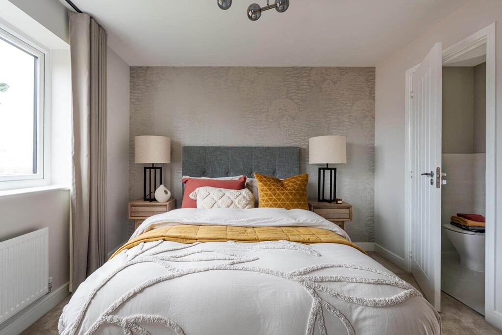 The main bedroom creates a quiet space to relax away from the rest of the home