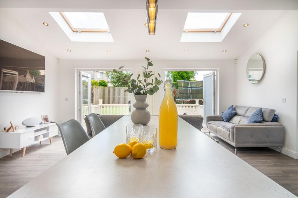 Open plan kitchen and family room