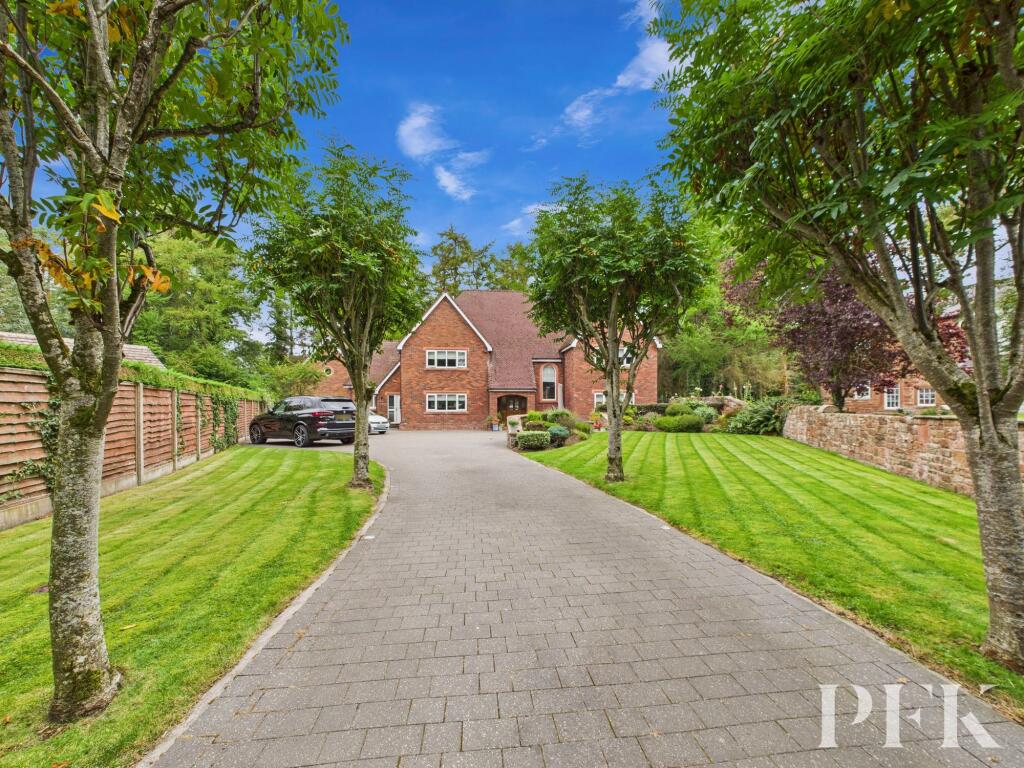 Tree lined driveway approach