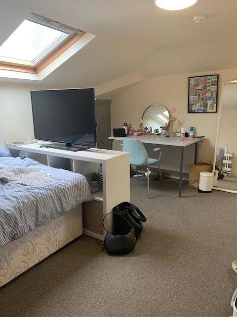 Cozy and well-lit single bedroom featuring a co...