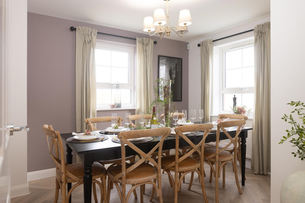 internal shot of the dining area in the allerthorpe show home