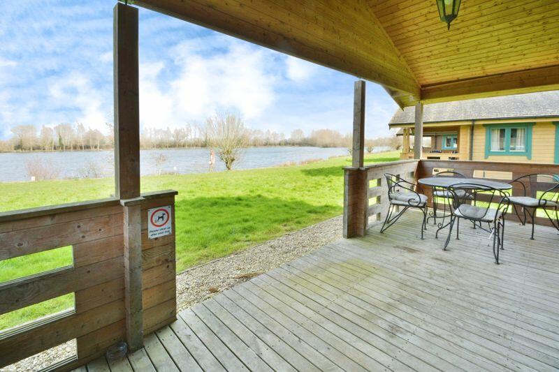 Covered decking with lake views
