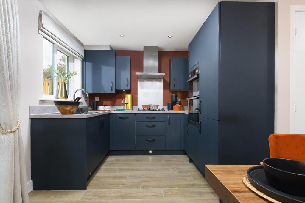 A modern kitchen with ample space for storage