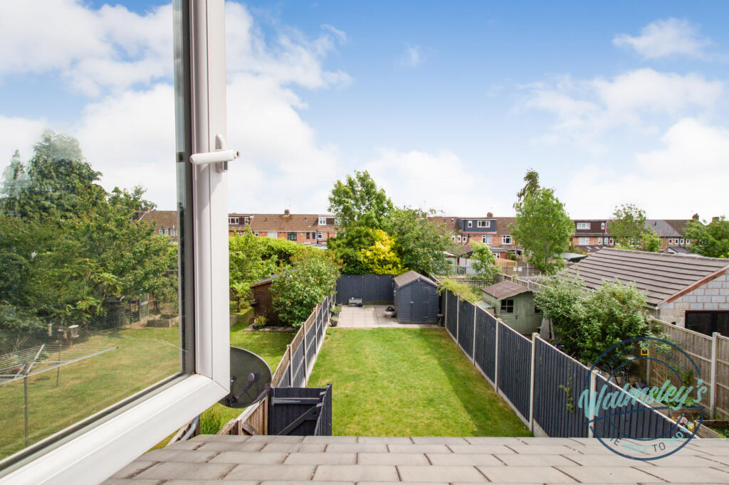 Rear garden view from bedroom three