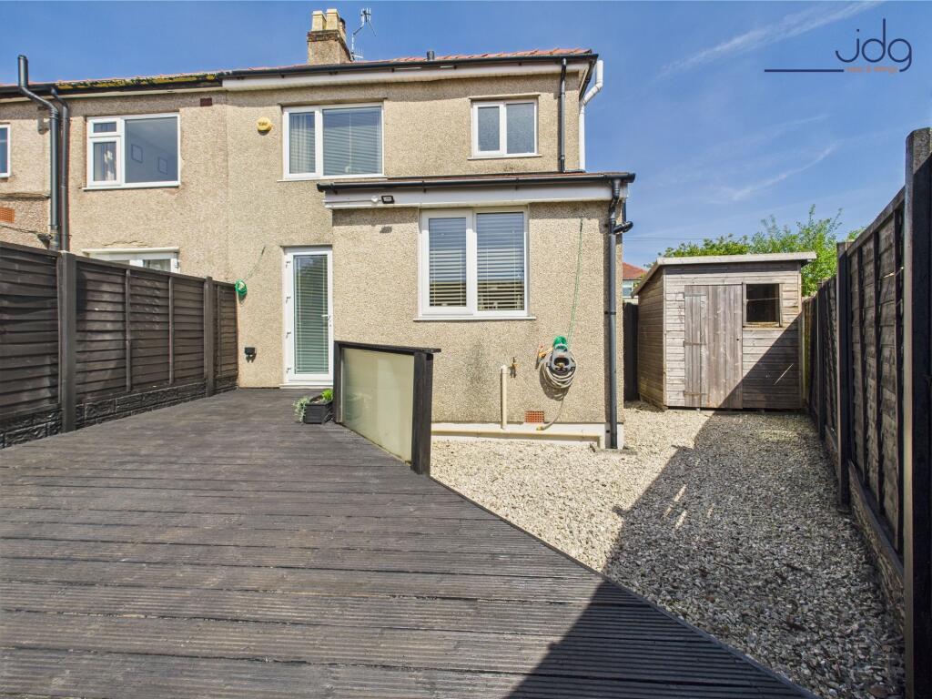 Large decked area and outside storage