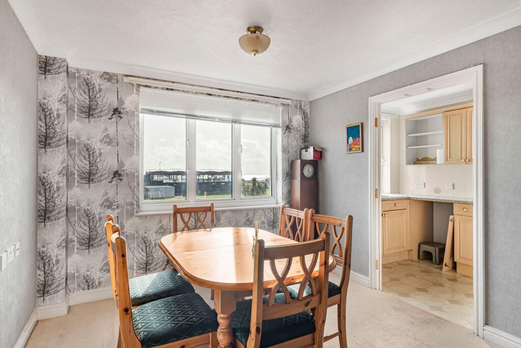 Dining area into kitchen