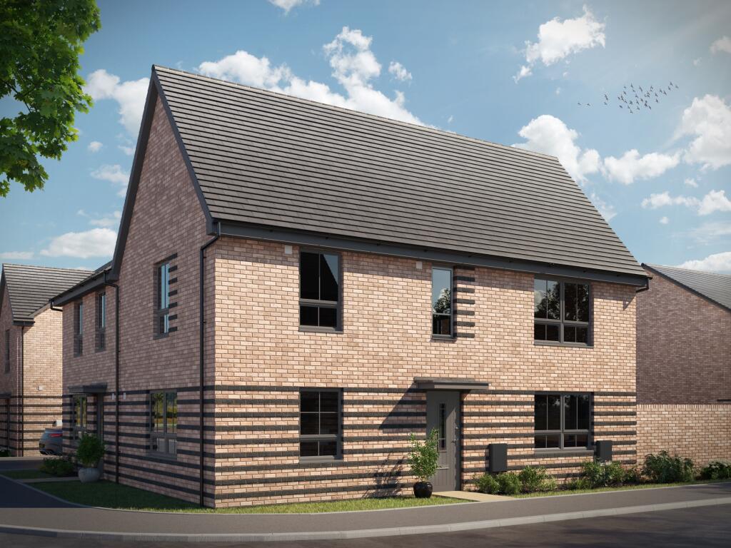 Outside view of The Moresby. 3 bed home. CGI.
