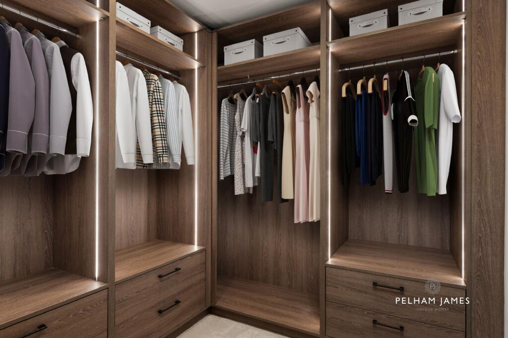 Principal Suite Dressing Room, Redwing House, Great Easton (virtually staged image)