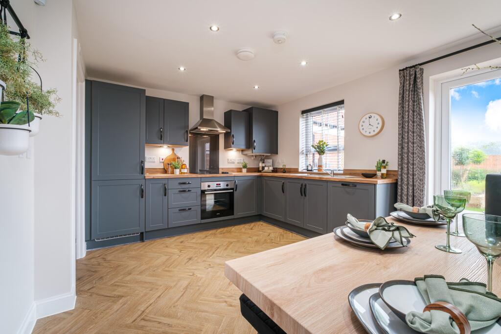 Interior view of our kitchen &amp; dining in our 3 bed Mewstone home