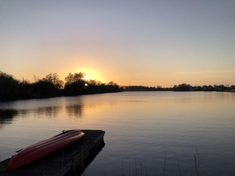 Dusk - red canoe