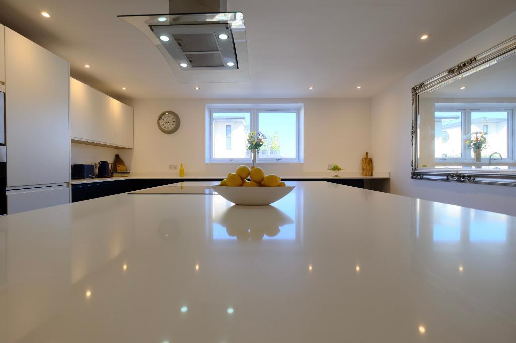 White granite worktops