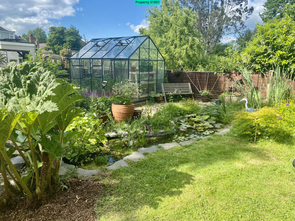 Greenhouse and pond area