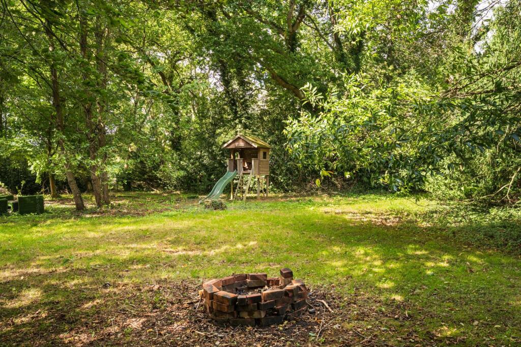 Wooded glade at the rear