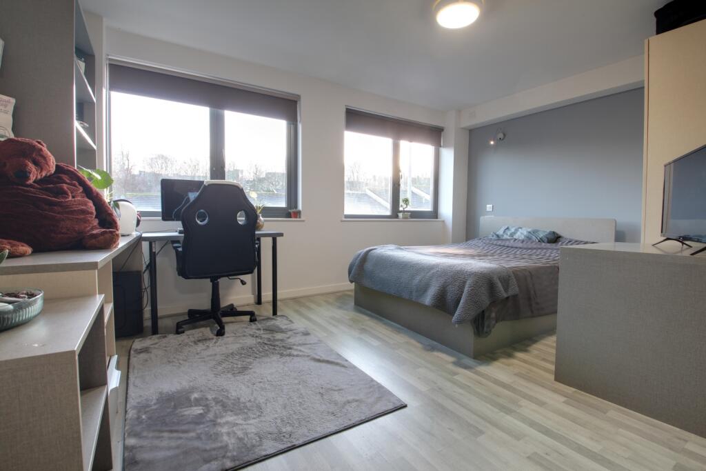 Living room and bedroom area
