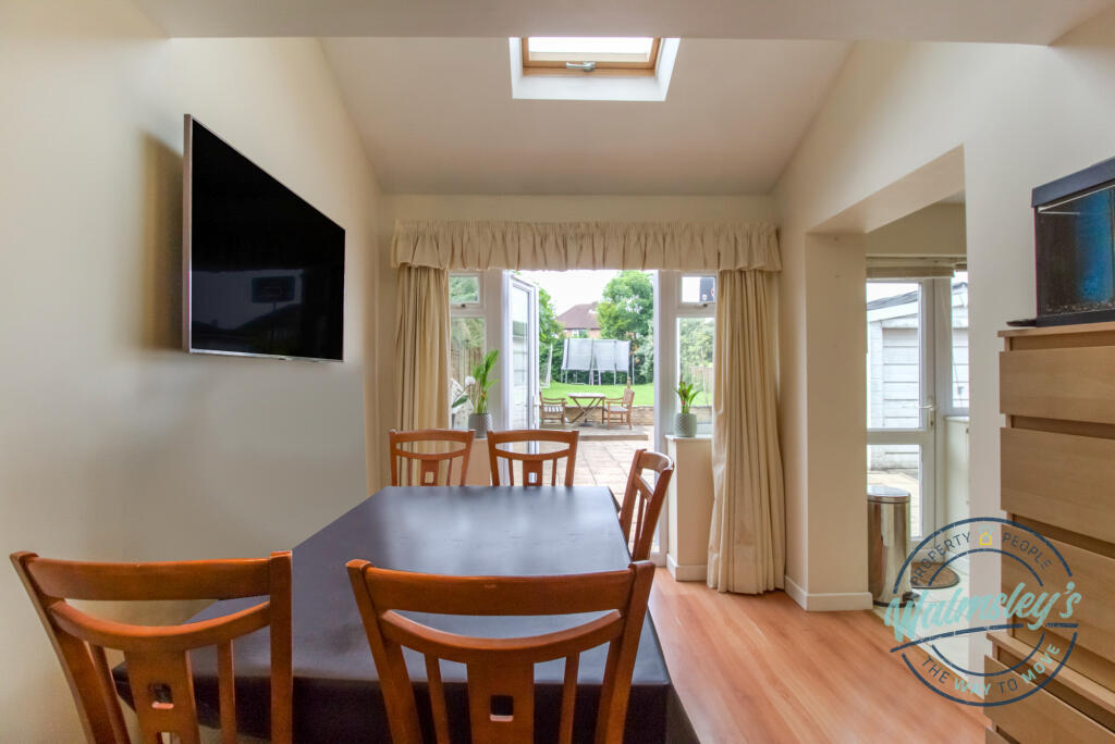 Dining room extension with patio doors &amp; skylight_