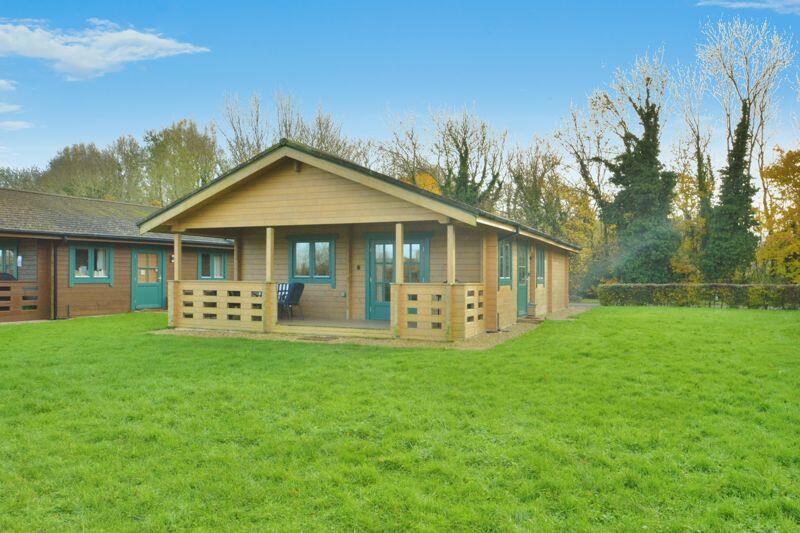 View of lodge from lake