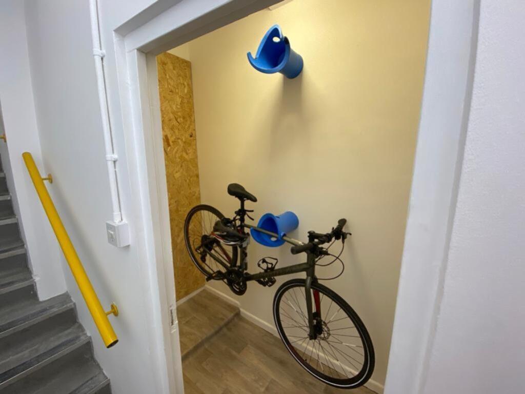 This storage area offers a practical space for ...